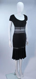 BLUMARINE Black Stretch Jersey with Lace Details Size 42