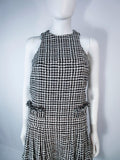 CHANEL Black and White Tweed Criss Cross Back Dress Size 36