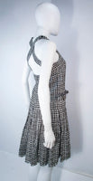 CHANEL Black and White Tweed Criss Cross Back Dress Size 36
