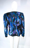 VINTAGE Abstract Sequin Vintage Jacket with Beaded Trim