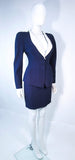 THIERRY MUGLER Navy & White Skirt Suit with Cut Outs Size 36-38