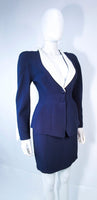 THIERRY MUGLER Navy & White Skirt Suit with Cut Outs Size 36-38