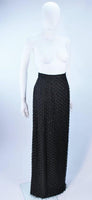 VINTAGE Circa 1960s Black Evening Skirt, Fringe Beading Size 12-14