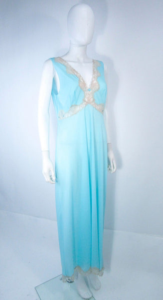 EMILIO PUCCI Poly Jersey Blue Lace Slip Dress Size M The Paper Bag Princess EMILIO PUCCI Poly Jersey Blue Lace Slip Dress Size M The Paper Bag Princess