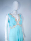 EMILIO PUCCI Poly Jersey Blue Lace Slip Dress Size M