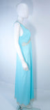 EMILIO PUCCI Poly Jersey Blue Lace Slip Dress Size M