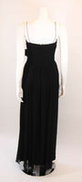 EMMA DOMB Black Silk Chiffon Gown Size S
