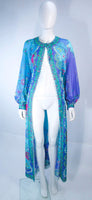 EMILIO PUCCI Blue, Purple Abstract Print Long Sleeve Dress Size M