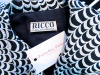 RICCO CALIFORNIA Black & Silver Psychedelic Maxi Coat Size Size 2