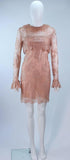 BILL BLASS Peach Lace Cocktail Dress with Over Blouse Size 6