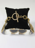 KARL LAGERFELD 1980s Gold Tone Charm Bracelet with Toggle Closure