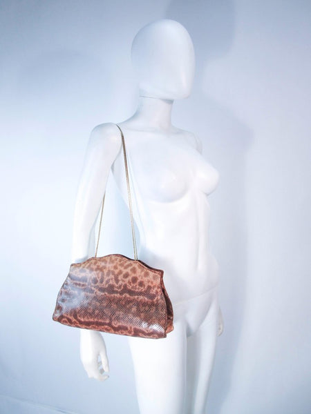 JUDITH LEIBER Nude to Brown Ombre Lizard Skin Purse Gold Straps – The Paper  Bag Princess Vintage