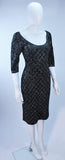 SYDNEY'S Circa 1960s Black Beaded Metallic Cocktail Dress 4-6
