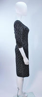 SYDNEY'S Circa 1960s Black Beaded Metallic Cocktail Dress 4-6