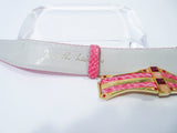 JUDITH LEIBER Pink Snakeskin Belt with Gold Hardware Adjustable