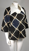 PIERRE BALMAIN Embellished Blouse w/ Exaggerated Collar Size Small