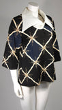 PIERRE BALMAIN Embellished Blouse w/ Exaggerated Collar Size Small