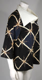 PIERRE BALMAIN Embellished Blouse w/ Exaggerated Collar Size Small