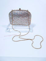 JUDITH LEIBER Gold and Silver Tone Rosette Clutch Strap