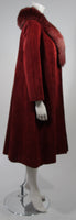 NOLAN MILLER Burgundy Suede and Fox Coat Ensemble Size Small