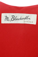 MR. BLACKWELL 1960s Embellished Red Gown and Matching Caplet