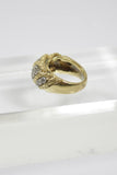 DIAMOND Cut and 18 Karat Textured Gold Ring Size 5