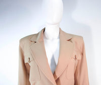 YVES SAINT LAURENT 3 pc Jacket Skirt and Trouser Khaki Suit