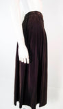 YVES SAINT LAURENT Brown Velvet Pleated Flare Skirt Size 36