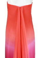 OSCAR DE LA RENTA Orange Raspberry Ombre Chiffon Gown