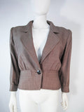 YVES SAINT LAURENT 1970s Brown Skirt Suit Size 46