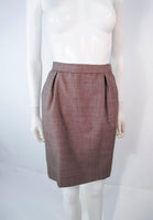 YVES SAINT LAURENT 1970s Brown Skirt Suit Size 46