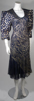 JUDY HORNBY Couture Purple and Gold Silk Lame Gown Size 12