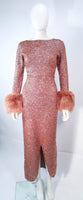 GENE SHELLY'S Vintage Rose Wool Beaded Gown Size 4-8