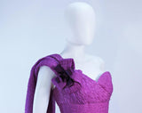 CHRISTIAN DIOR 1988 Purple Crinkle Silk Gown
