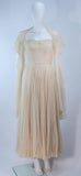 COUTURE Circa 1950s Cream Silk Gown & Wrap Size 2