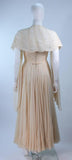 COUTURE Circa 1950s Cream Silk Gown & Wrap Size 2