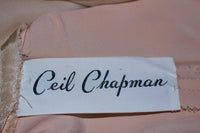CEIL CHAPMAN Nude Chiffon Draped Gown Size 2-4