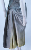 VINTAGE Gradient Pale Blue to Pale Yellow Draped Gown Size 2