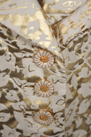 YVES SAINT LAURENT Gold Foil Jacket w/ Daisy Buttons Size 40