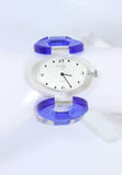 MOUNT ROYAL 1960s Blue and Clear Lucite Watch