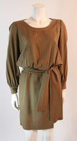 YVES SAINT LAURENT Silk Camel Dress Size 36