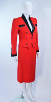 AKRIS "The Butler" JANE FONDA Black & Red Boucle Suit Size 4