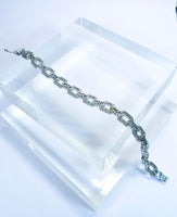 Diamond 18 Karat White Gold Link Bracelet