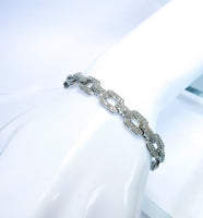 Diamond 18 Karat White Gold Link Bracelet
