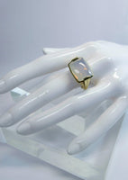 BVLGARI 18 Karat Yellow Gold and Opal Ring Size 8 1/2