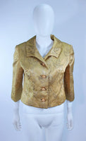 ANDREW ARKON 1960s Yellow Brocade Dress Ensemble Size 4