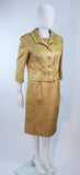 ANDREW ARKON 1960s Yellow Brocade Dress Ensemble Size 4