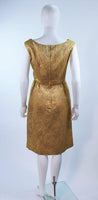 ANDREW ARKON 1960s Yellow Brocade Dress Ensemble Size 4