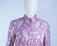 VINTAGE Circa 1960s Purple Wool Metallic Maxi Skirt Set Size 10