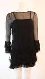 PAULINE TRIGERE Black Chiffon Dress Size S